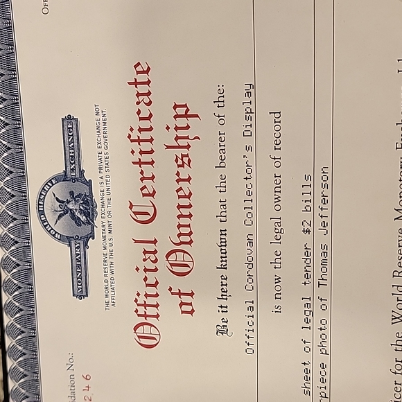 Uncut Sheet of Legal Tender $2 Bills - Picture 4 of 9